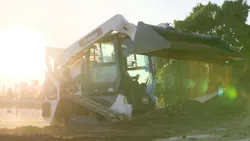 Bobcat compact track loader, building awesomeness in the sun.