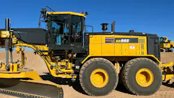 Rear tires on a grader