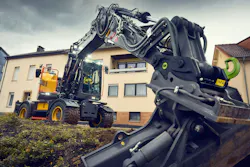 Volvo Construction Equipment's EWR150 excavator reaching toward the camera.