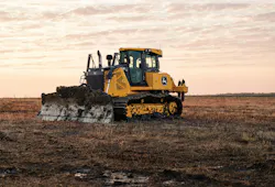 John Deere's 850 X-Tier dozer sitting the morning.