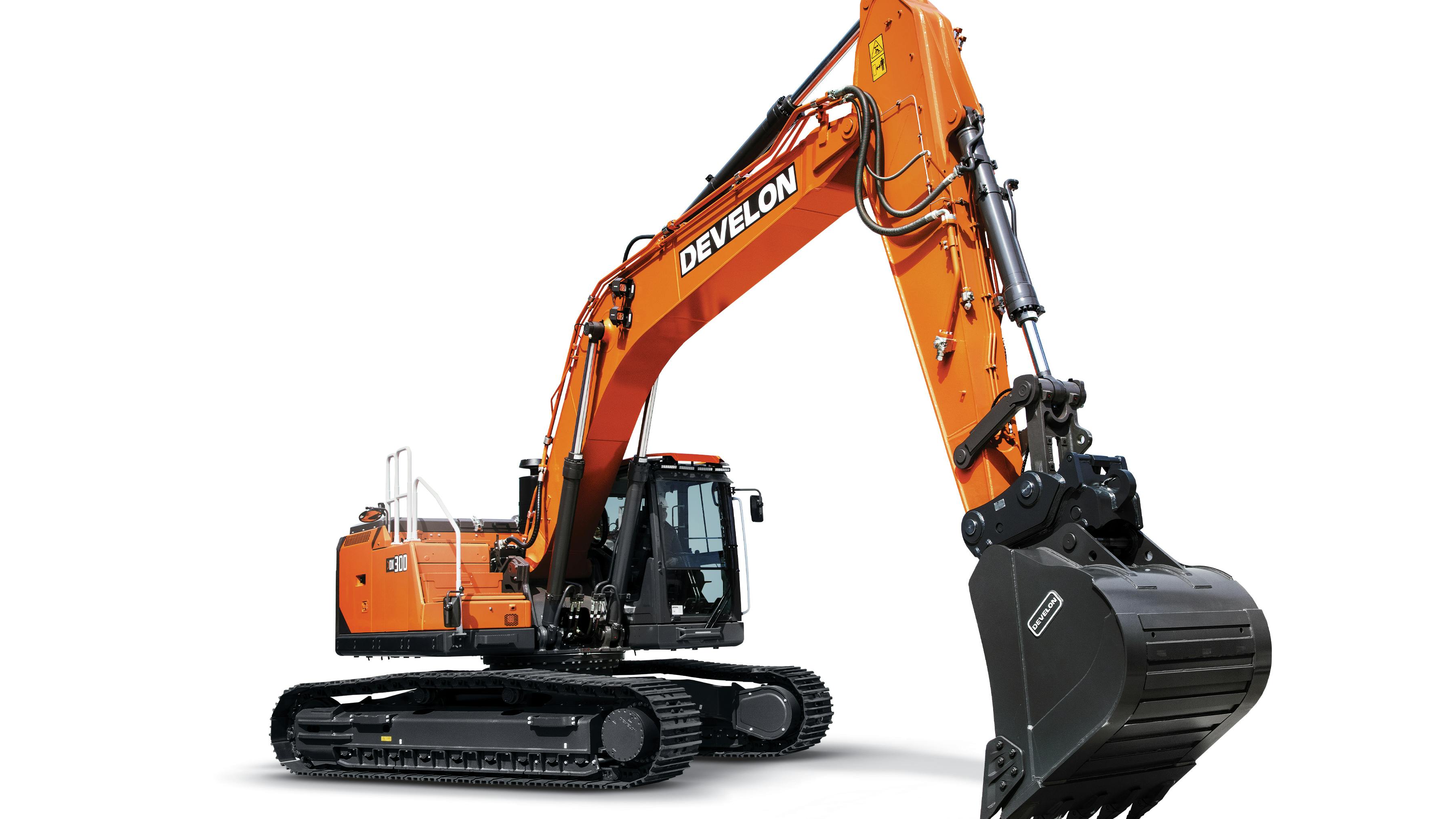Develon excavator studio shot