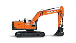 Develon excavator studio side shot