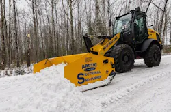 New Holland W80C wheel loader with the Arctic Snow Push.