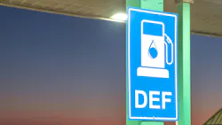 DEF sign under the lights.