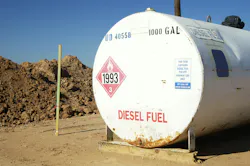 Diesel Storage Tank. Diesel fuel storage tank on a construction site.