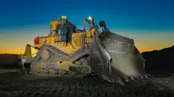 Cat D11 XE dozer at dawn