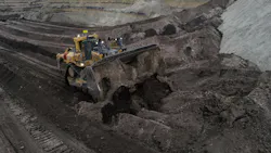 Cat D11 XE dozer at night