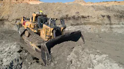 Cat D11 XE dozer digging