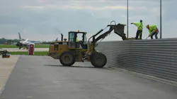 Wheel loader working at airport