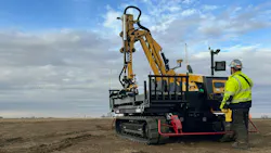 Vermeer MT500 material transporter working in the field.
