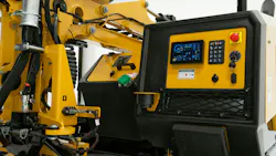 Vermeer MT500 material transporter closeup of the operation panel.