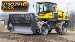 Bomag BC 473_6 compactor sitting outside with Apocalypse pick badge