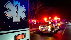 Emergency vehicles on road