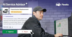 Fleetio AI Service Advisor giving an assessment.