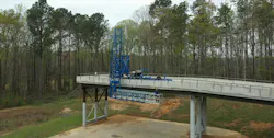 Anderson UnderBridge HP35 inspection platform working on a bridge.