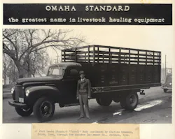 The 16-foot Omaha Standard “Topoff” body was purchased by Charles Knudson of Exira, Iowa, through the Audubon Implement Co.