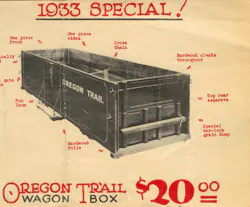 Omaha Standard advertised this Oregon Trail Wagon Box as a “1953 Special” for $20.