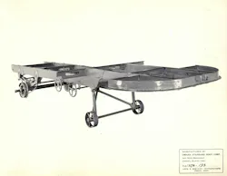 This 1933 archival photo shows a chassis manufactured by Omaha Standard Body Corp. in Council Bluffs, Iowa.