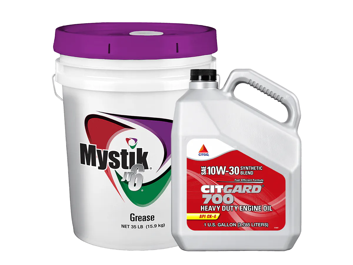 Mystik JT-6 Synthetic 460 Grease and CITGARD 70 on a white background.