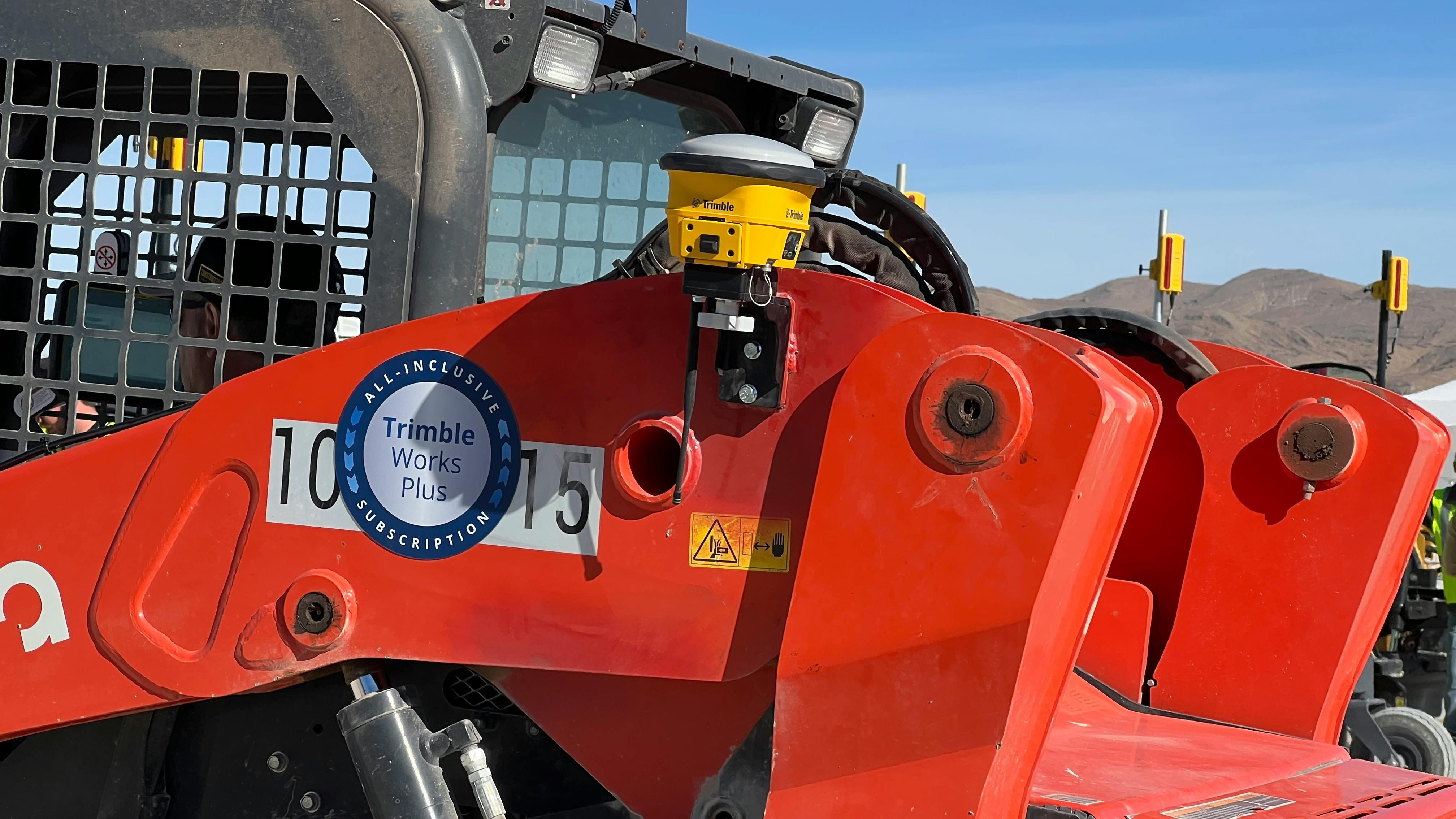 Trimble hardware on a compact track loader