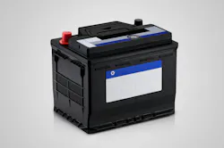 A battery sits alone on a white background. So alone.